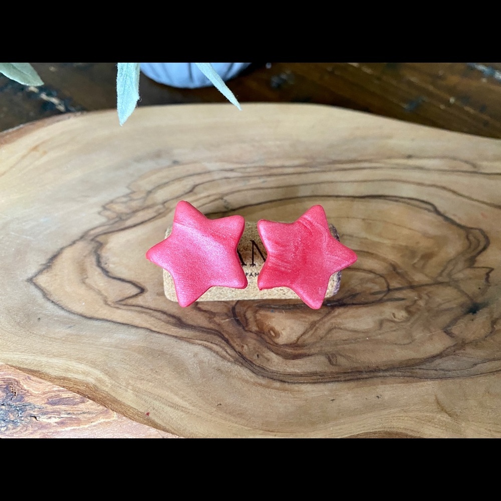 Handmade Heart Clay Earrings - Valentine's Day - Picture 2 of 5